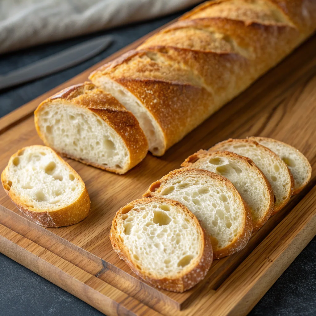 pan baguette en rodajas