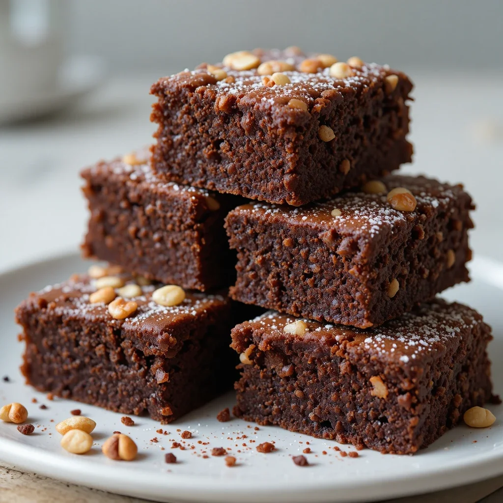 Brownie sin horno de galletas y chocolate.